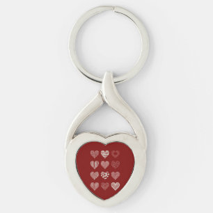 Hartjes Valentijnsdag Negen Hartjes Valentijnslief Sleutelhanger