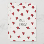 Hartjes verjaardag kaart (Voorkant / Achterkant)
