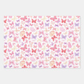 Hartjes Vlinders Roze Wit Grijs Inpakpapier Vel (Voorkant 3)