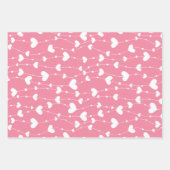 Hartjes Vlinders Roze Wit Grijs Inpakpapier Vel (Voorkant)