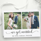 Hartkalligrafie We Got Married 2 Foto Aankondiging