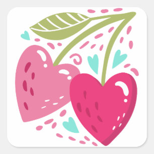 Hartkersen Vierkante Sticker