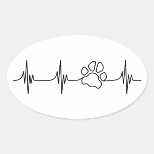 Hartklap-hartslag Ovale Sticker