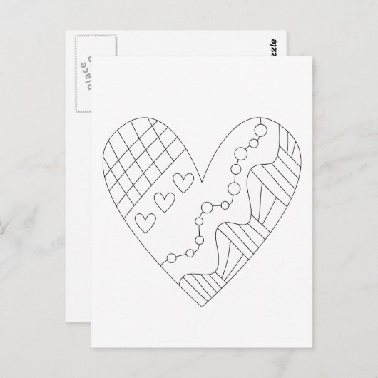 Hartkleuring ontwerp briefkaart (Voorkant / Achterkant)