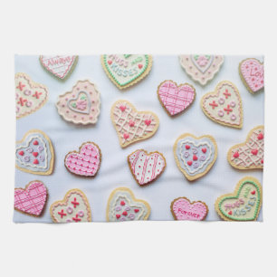 Hartkoekjes voor Valentijnsdag Theedoek