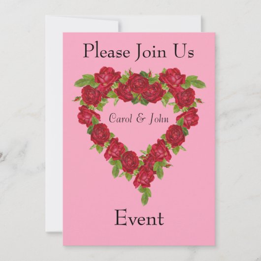 Hartkrans Rode Rozen Kaart (Voorkant)