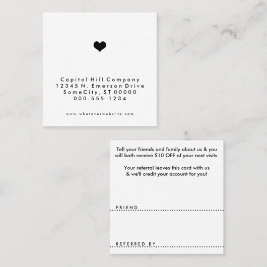 Hartkwadraat verwijzing (Voorkant / Achterkant)