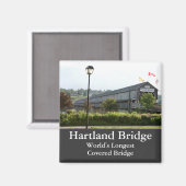 Hartland Bridge Plus long pont couvert Magnet (Recto/Verso)