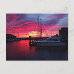 Hartlepool Marina Zonsondergang Briefkaart