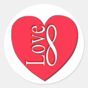 Hartliefde (8) oneindig ronde sticker