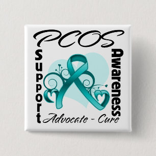 Hartlint - PCOS-bewustzijn Vierkante Button 5,1 Cm