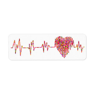 Hartmonitor; kleurrijk EKG Etiket
