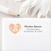  hartmonogram Peach Return Address Labels (Insitu)