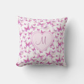Hartmonogram Roze Vlinder Kussen (Voorkant)