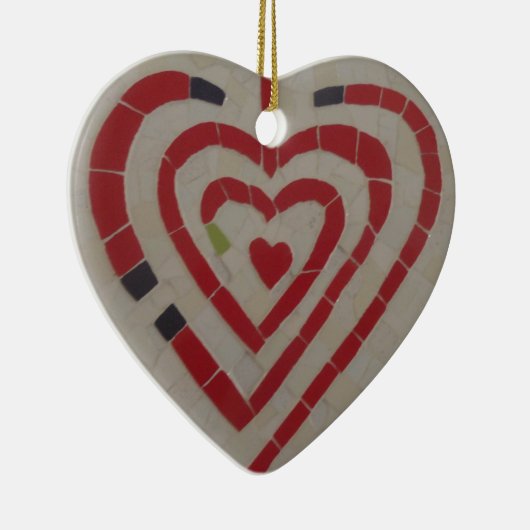 Hartmozaïeksnede. Vrolijk kerstfeest Ornament (Rechts)