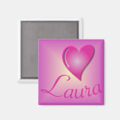 Hartnaam Roze Gepersonaliseerd Magneet (Voorkant / Achterkant)