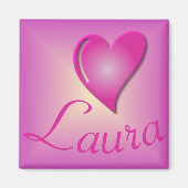 Hartnaam Roze Gepersonaliseerd Magneet (Voorkant)