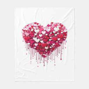 Hartontwerpen voor Valentijnsdag Spatverf Kunst Fleece Deken