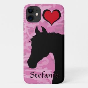 Hartpaard (roze kamo) iPhone 11 hoesje