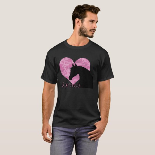 Hartpaard (roze kamo) t-shirt (Voorkant volledig)