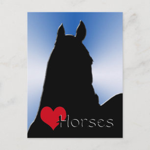 Hartpaarden I (blauwe metalen breuk) Briefkaart
