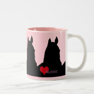 Hartpaarden I (getande roze) Tweekleurige Koffiemok