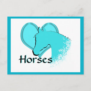Hartpaarden III (aqua) Briefkaart