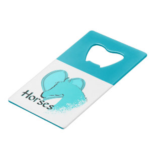 Hartpaarden III (aqua) Kredietkaart Flessenopener