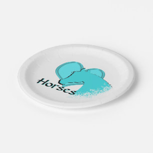 Hartpaarden III (aqua) Papieren Bordje