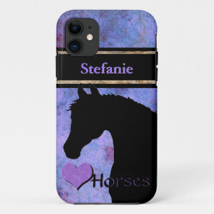 Hartpaarden III (paars/blauw) iPhone 11 Hoesje