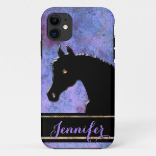 Hartpaarden III (paars/blauw) iPhone 11 Hoesje