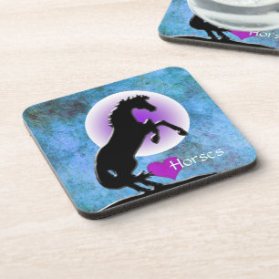 Hartpaarden V (blauw/groen) Bier Onderzetter