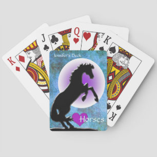 Hartpaarden V (blauw/groen) Pokerkaarten