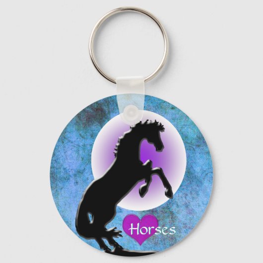 Hartpaarden V (blauw/groen) Sleutelhanger (Voorkant)
