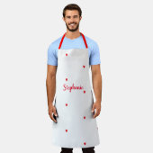 Hartpatronen Rode witte benaming Sjabloon 2021 Schort (Gedragen)