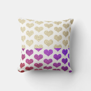 Hartpatronen Roze Paars Goud Glitter Ombre Buitenkussen
