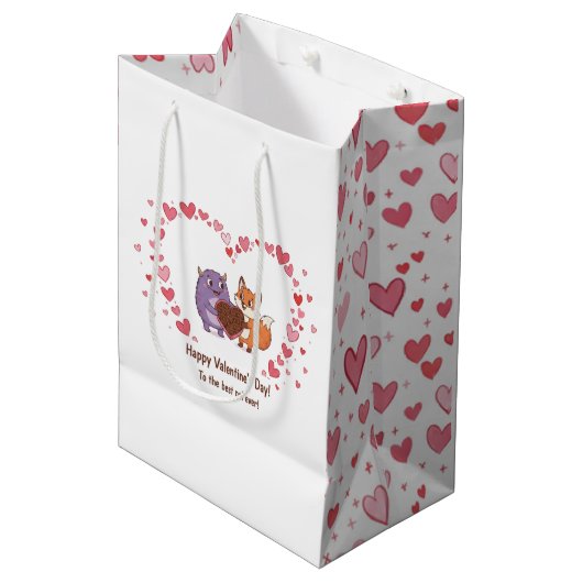 Hartpatroon cadeautas (Voorkant Gekanteld)