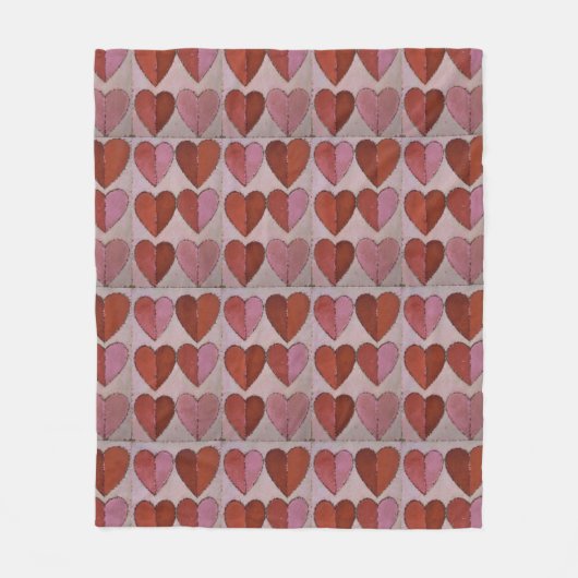 hartpatroon fleece deken (Voorkant)