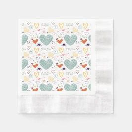 hartpatroon in vintagekleuren servet