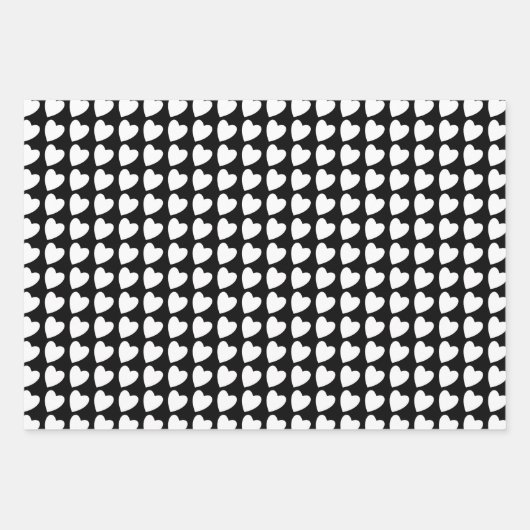 Hartpatroon in zwart, wit en roze inpakpapier vel (Voorkant 2)