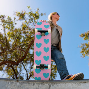 Hartpatroon Roze en Blauw Skateboard