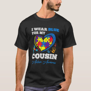 Hartpuzzle ik Draag blauw voor mijn nicht autisme  T-shirt