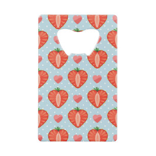 Hartrambes met pooldots en harten kredietkaart flessenopener