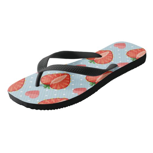 Hartrambes met pooldots en harten teenslippers (Schuin)