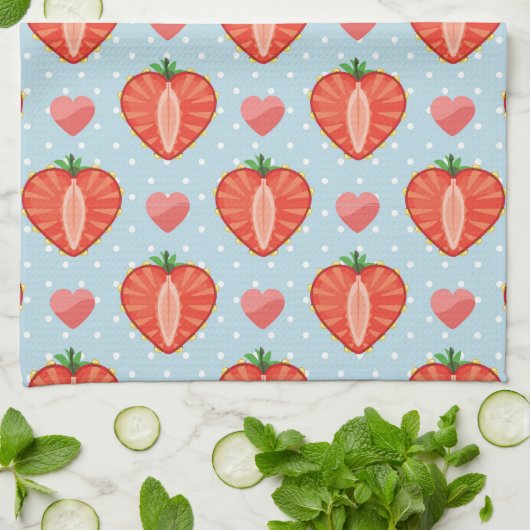 Hartrambes met pooldots en harten theedoek (Gevouwen)