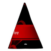 hartrood in zwarte tekst sjabloon feesthoedjes (Rechts)