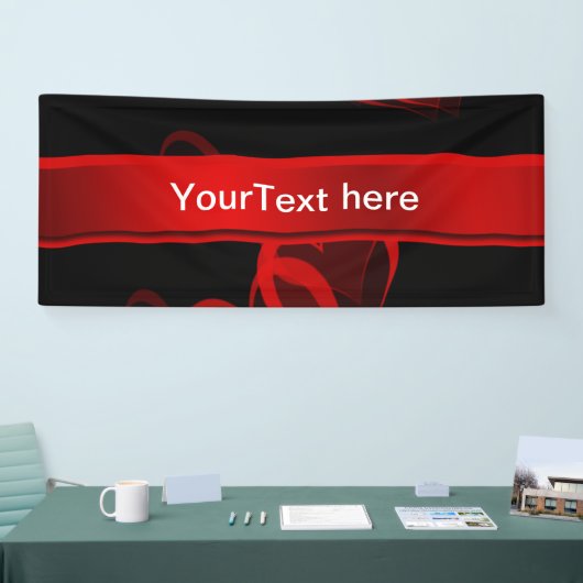 hartrood in zwarte tekst sjabloon spandoek (Beurs)