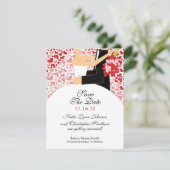 Hartrubride en Groom sparen de Uitnodiging van de  (Staand voorkant)