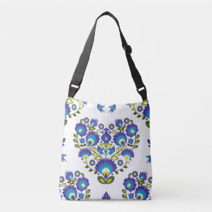 Hartsamenstelling met knalbloemen crossbody tas