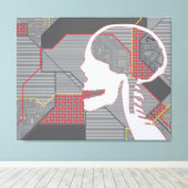 hartschedel canvas afdruk (Insitu (Houten vloer))